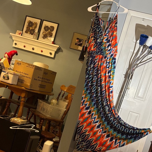 Bisou Bisou Multicolor Zigzag Maxi Dress - Picture 3 of 16